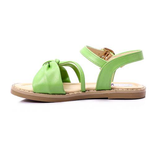Light Green Knotted Bow Flat Sandal for Teen Girls