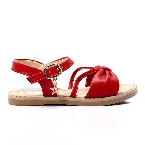 Red Knotted Bow Flat Sandal for Teen Girls
