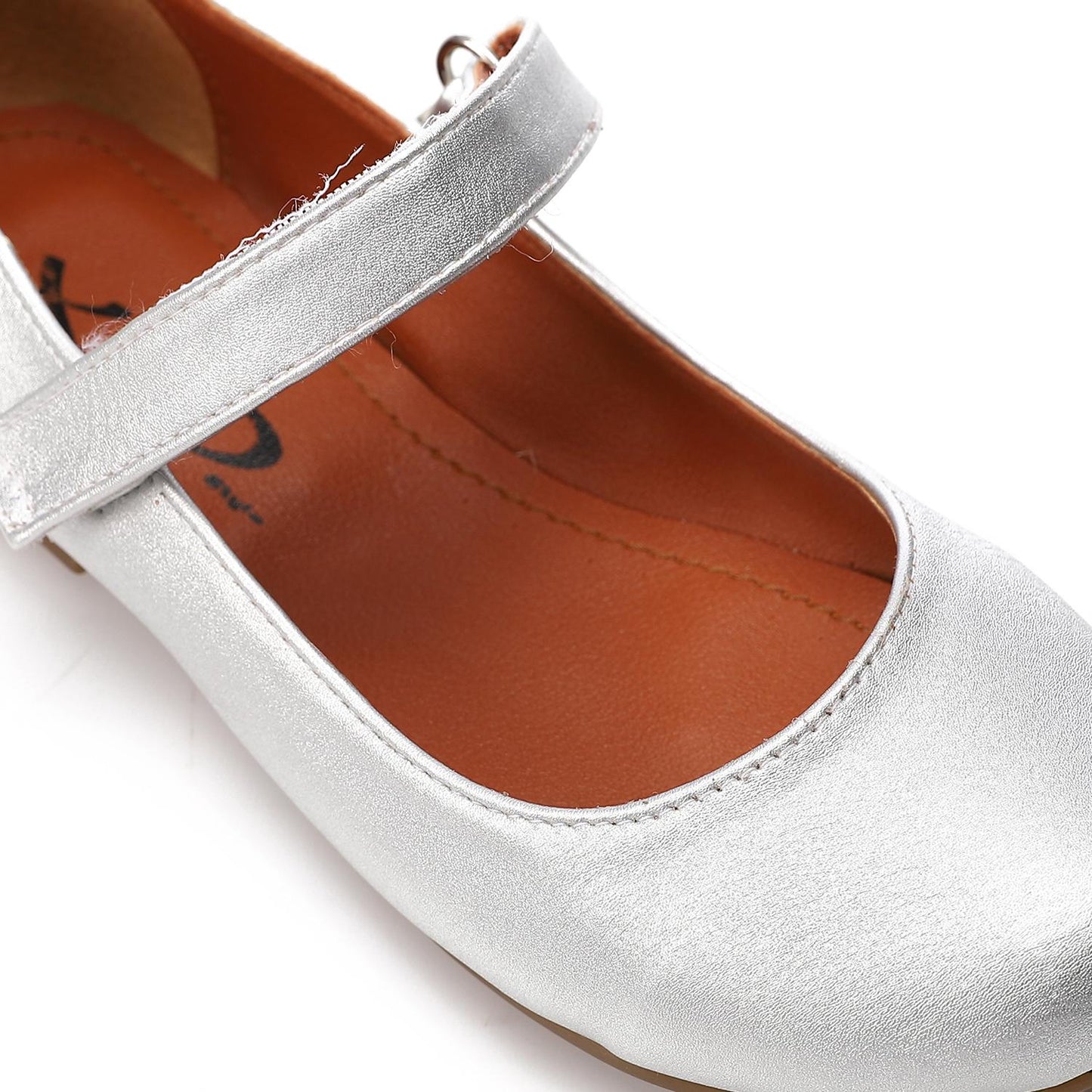 Silver Front Velcro Ballerina for Teen Girls