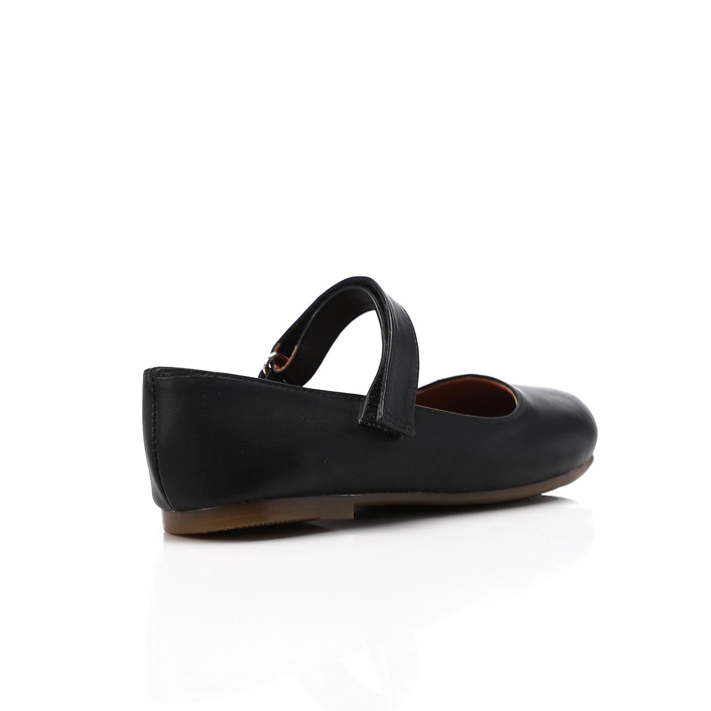 Black Matt Leather Ballerina for Teen Girls