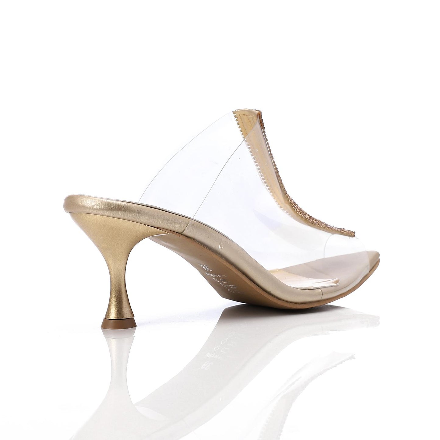 Gold Upper Strass Transparent Slipper