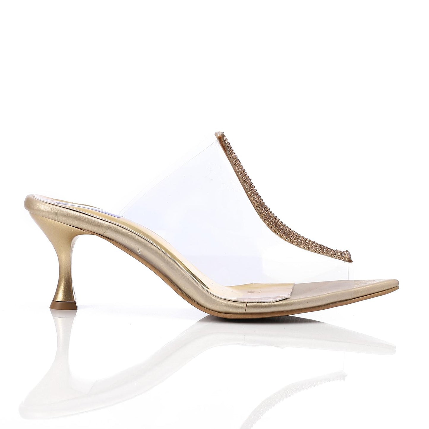 Gold Upper Strass Transparent Slipper