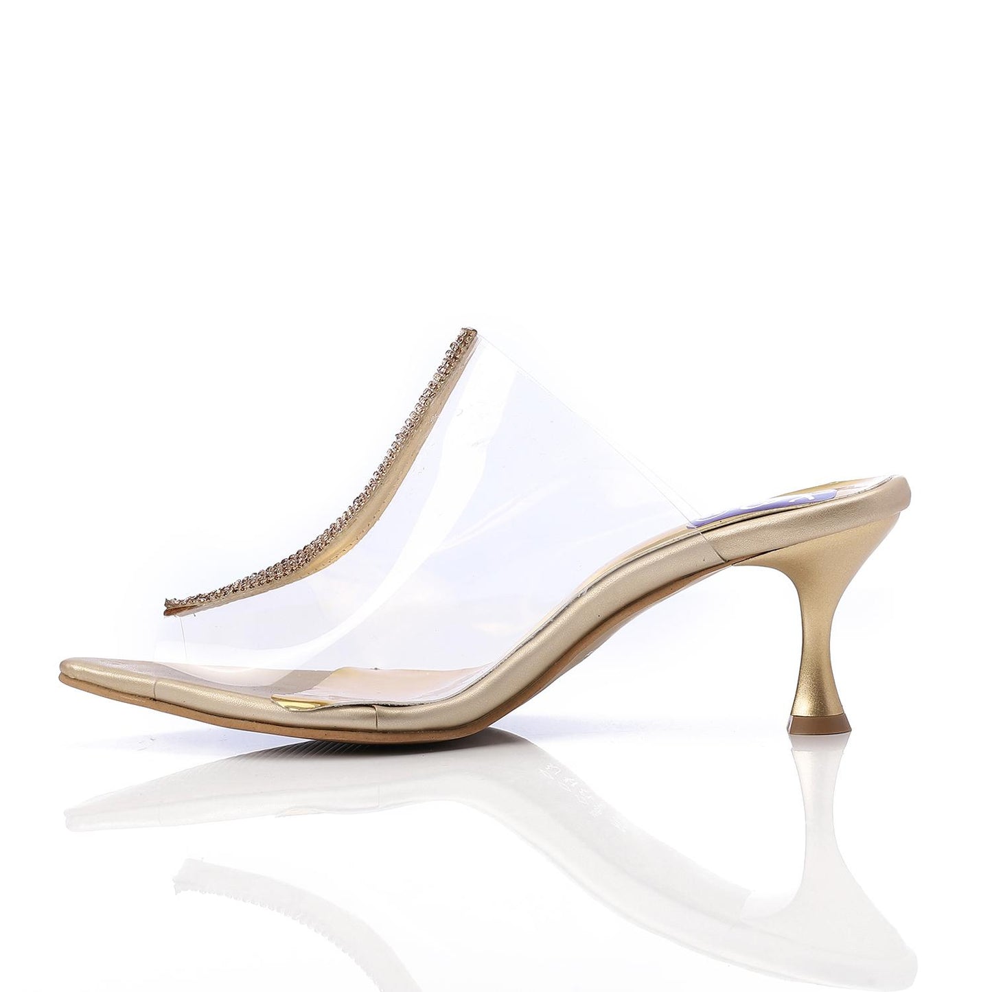 Gold Upper Strass Transparent Slipper
