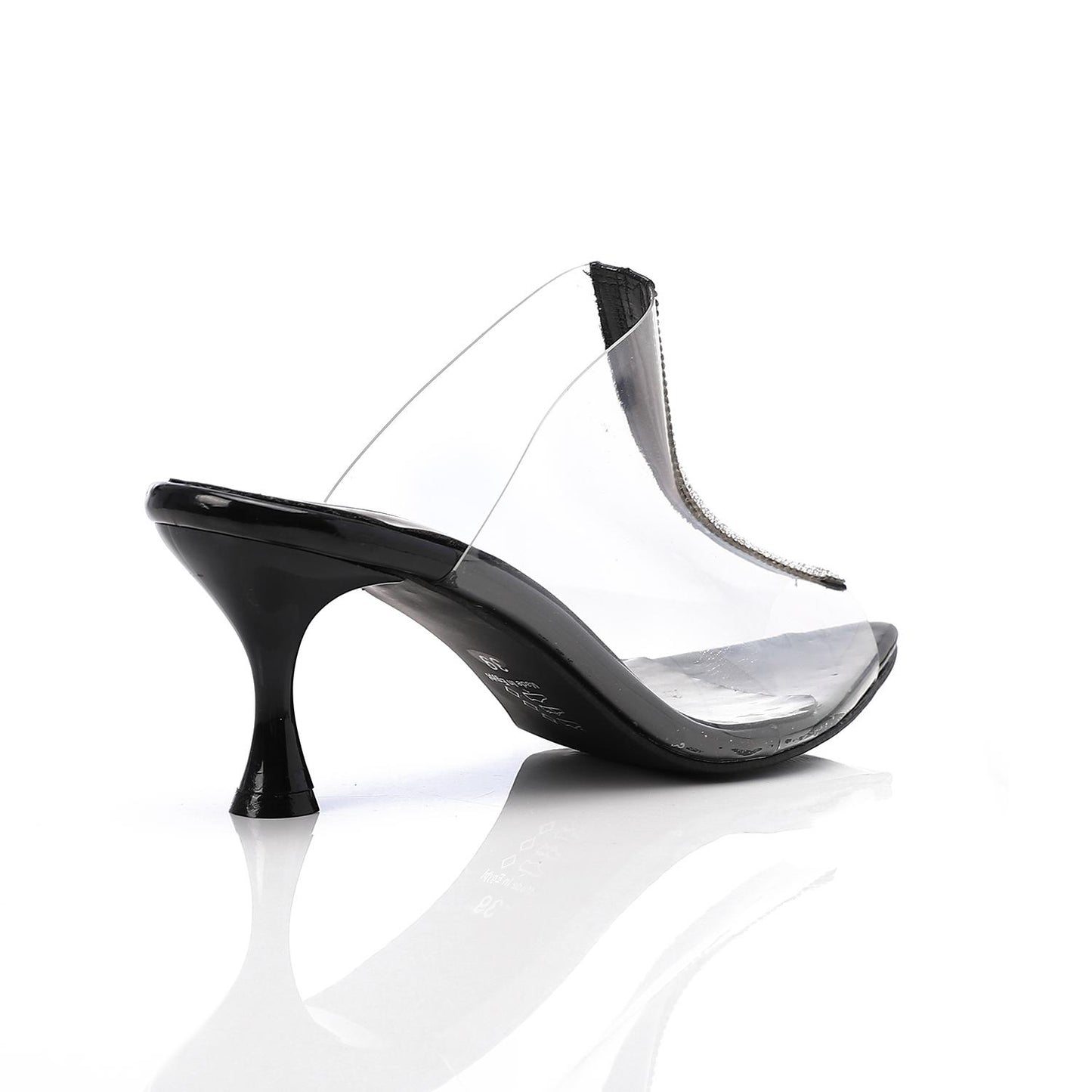 Black Upper Strass Transparent Slipper