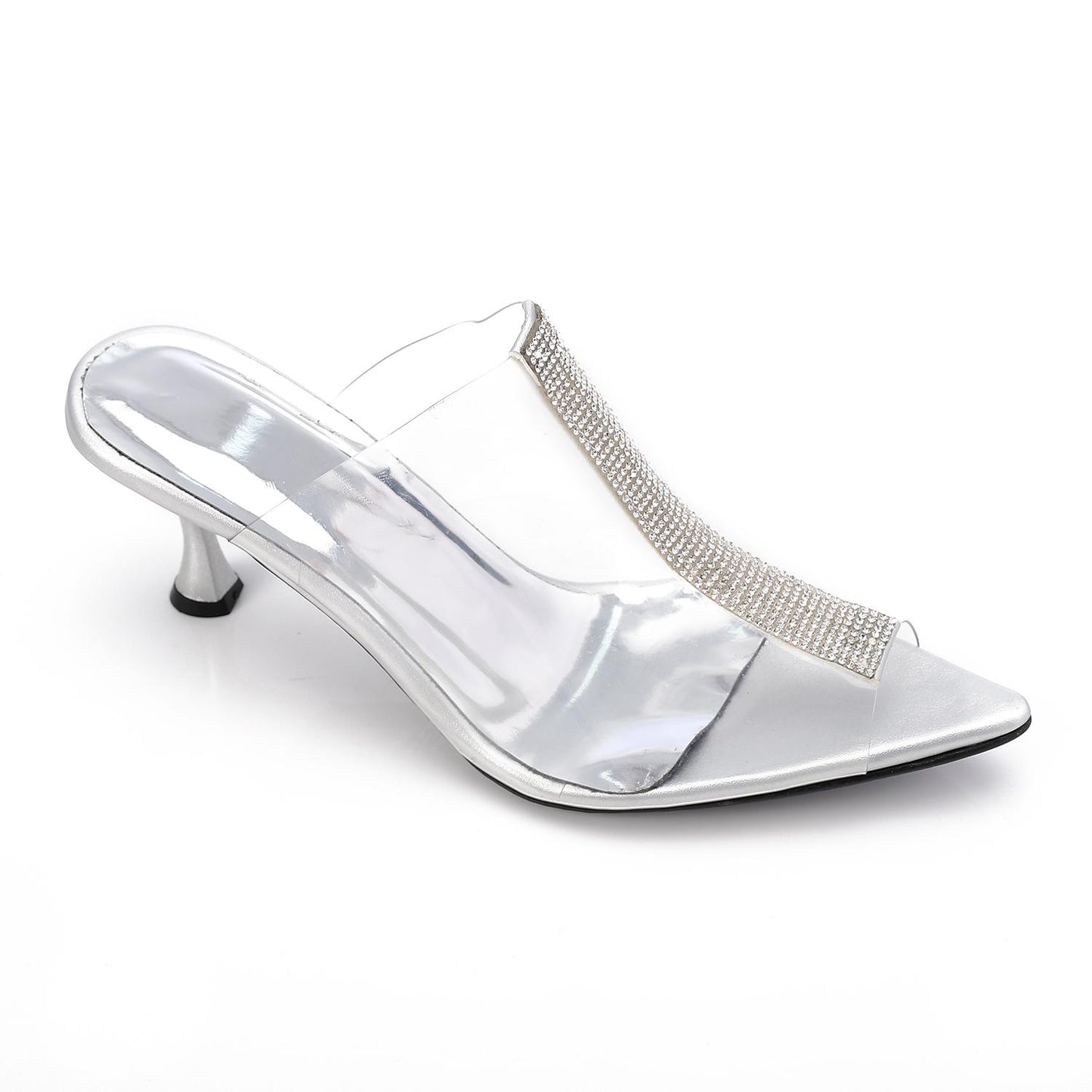 Silver Upper Strass Transparent Slipper