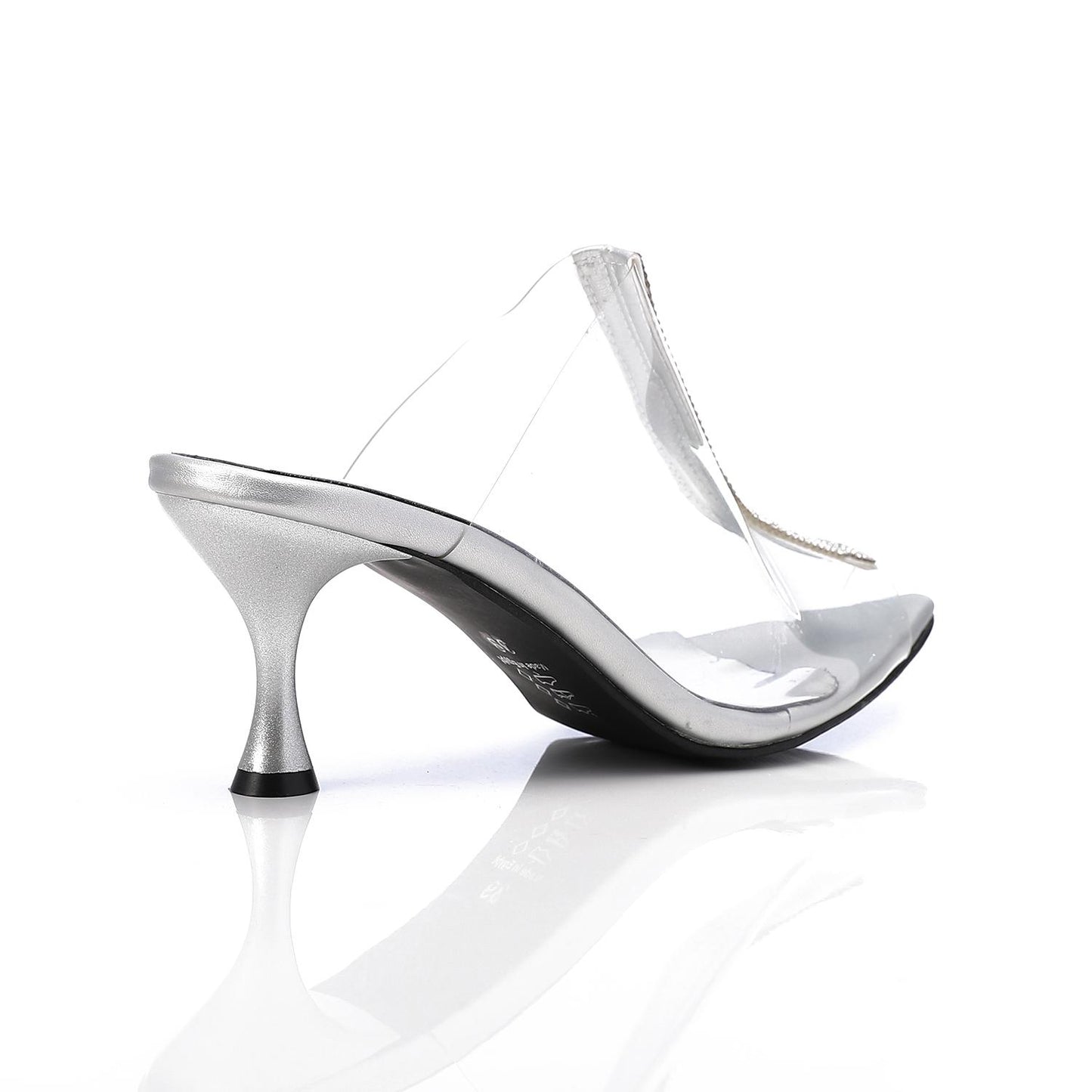 Silver Upper Strass Transparent Slipper