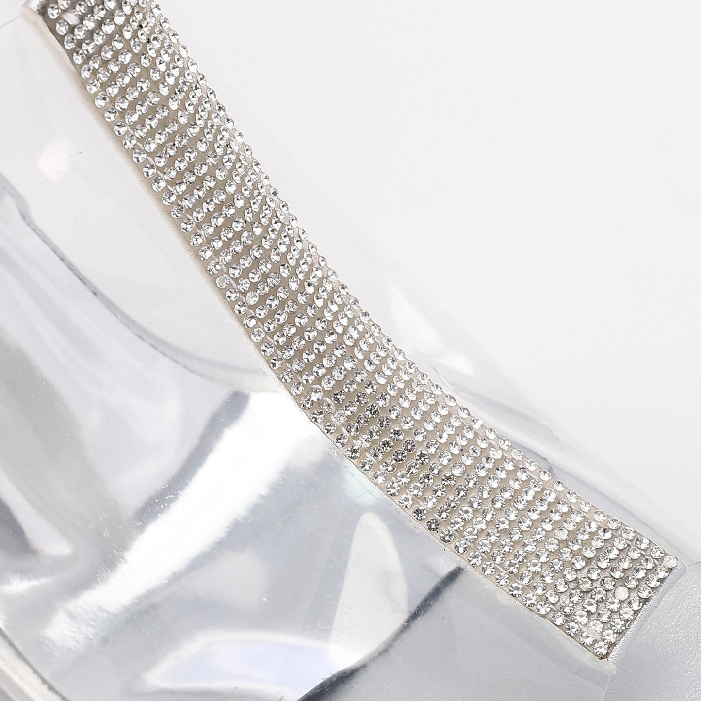 Silver Upper Strass Transparent Slipper