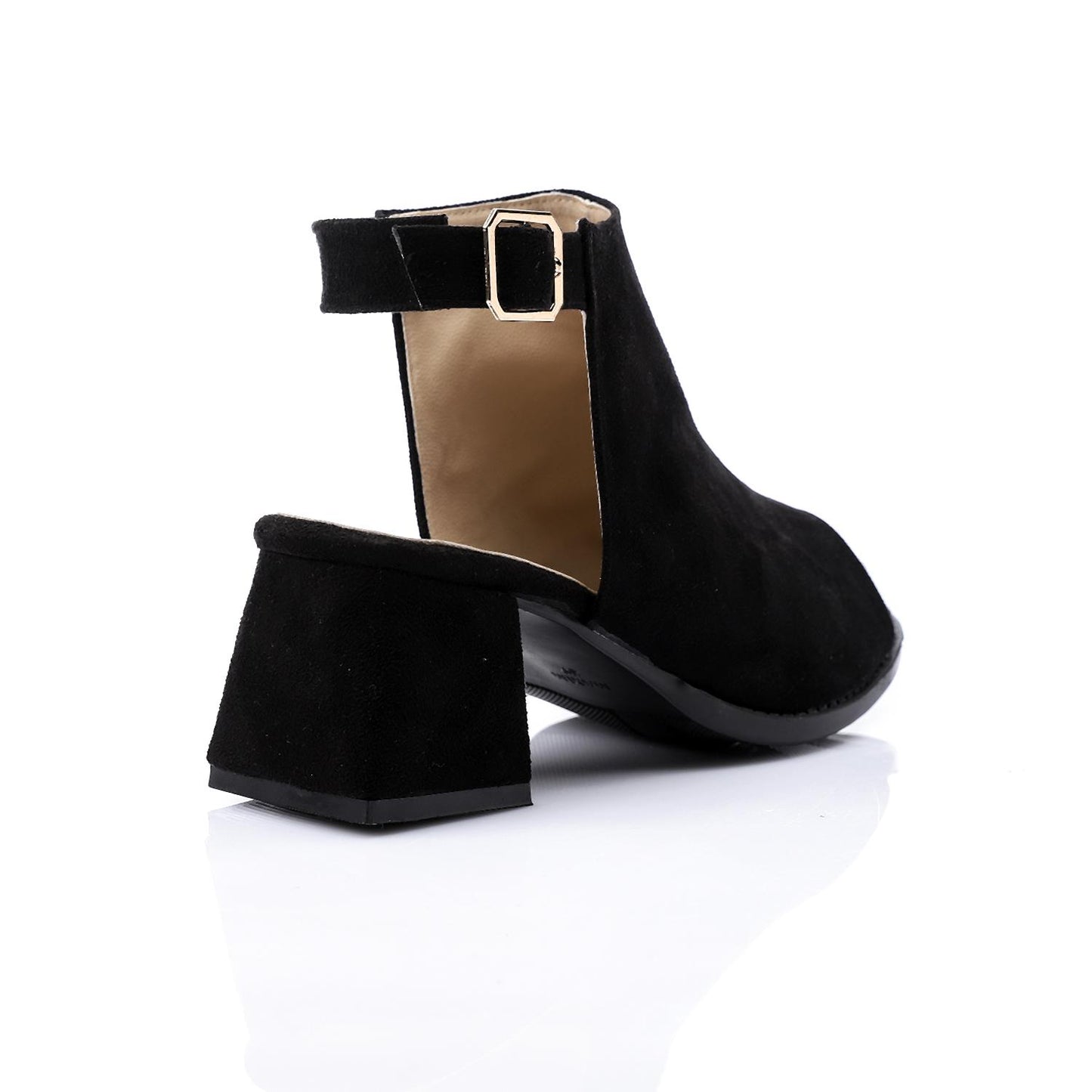 Black Suede Heeled Sandal