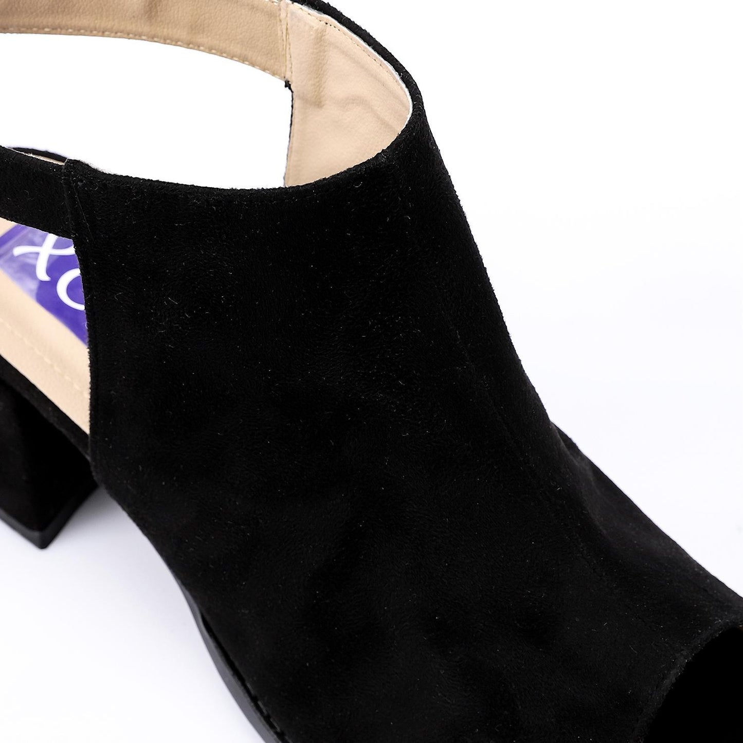 Black Suede Heeled Sandal