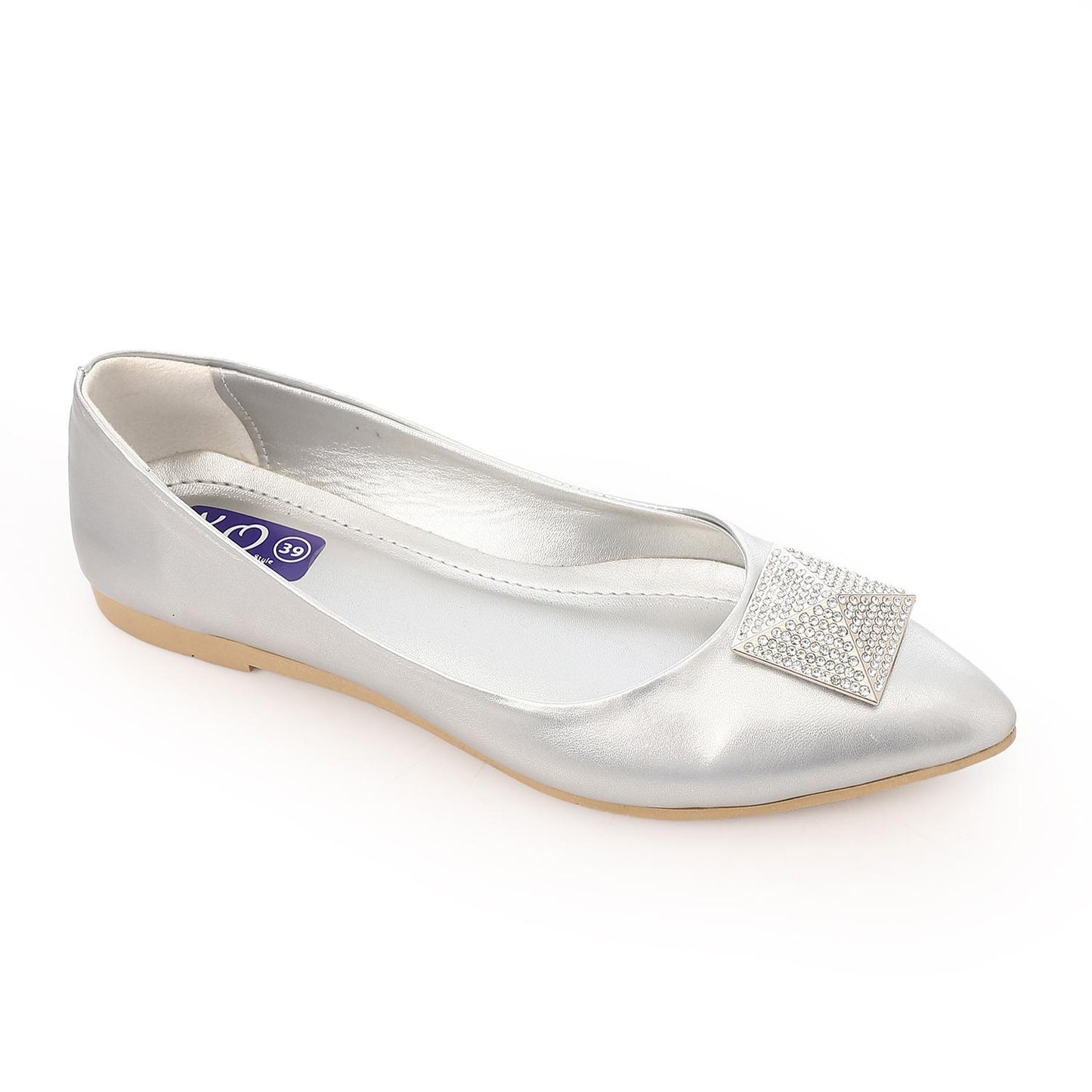 Upper Rhinestone Detail Ballerina Shoes