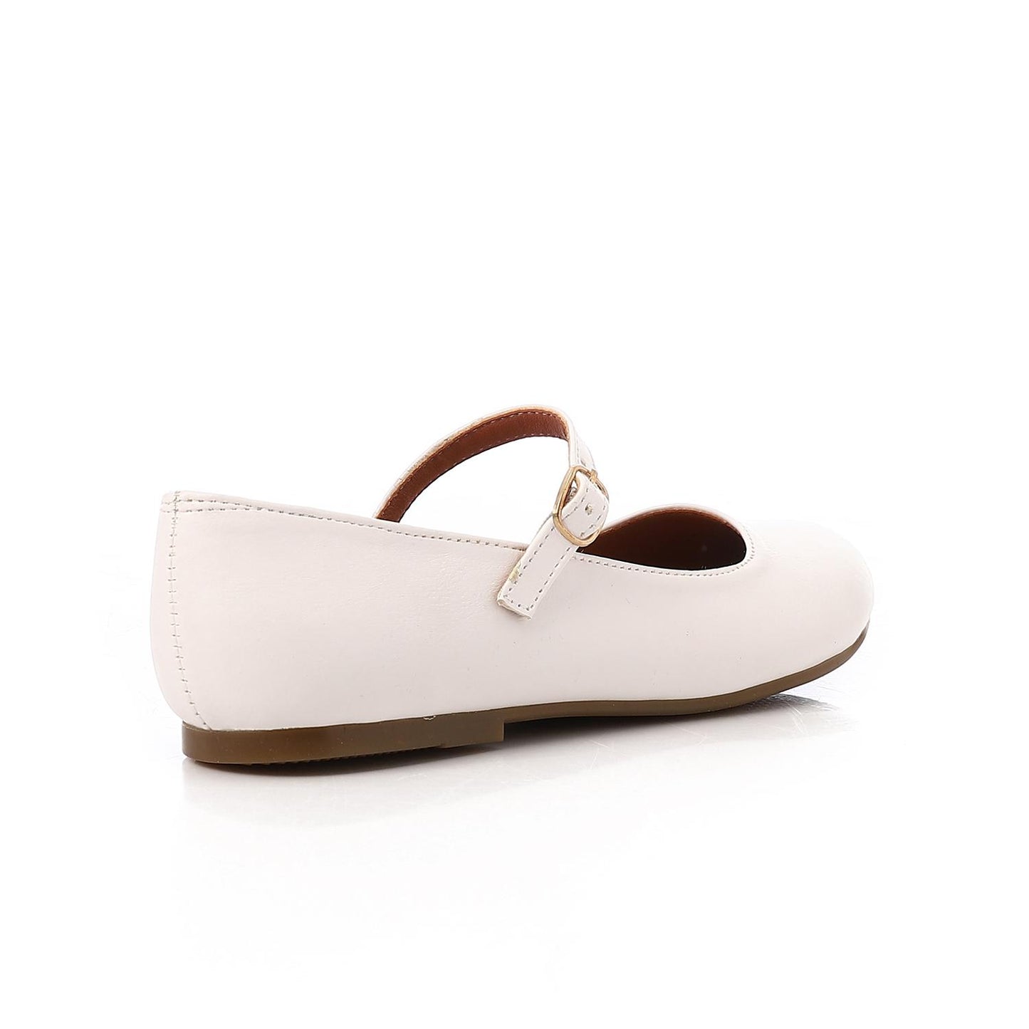 White Front Buckle Ballerina for Girls