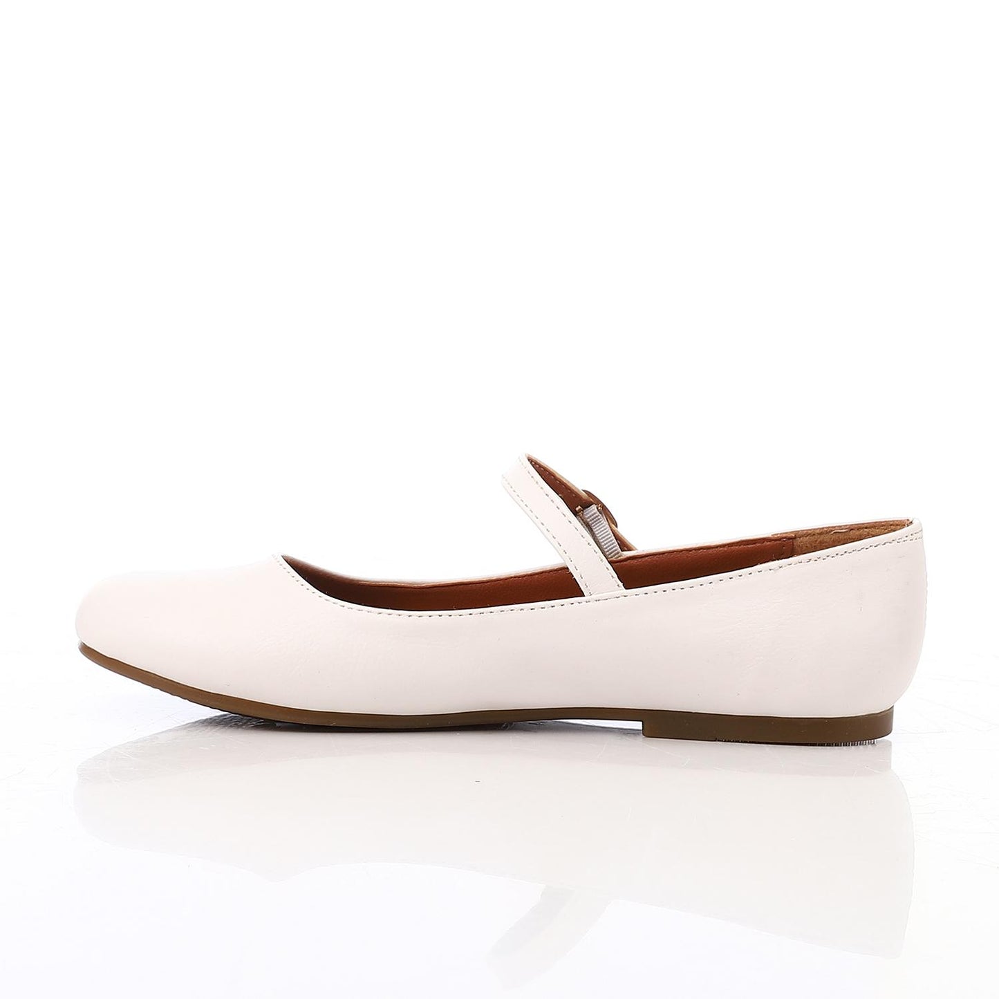 White Front Buckle Ballerina for Girls