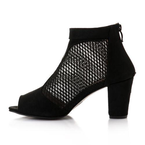 Black Mesh Side High Heels Sandal