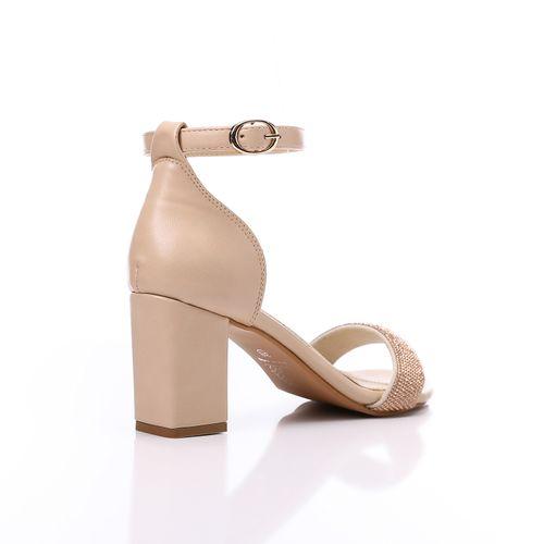 Beige Ankle Buckle Soiree Sandal