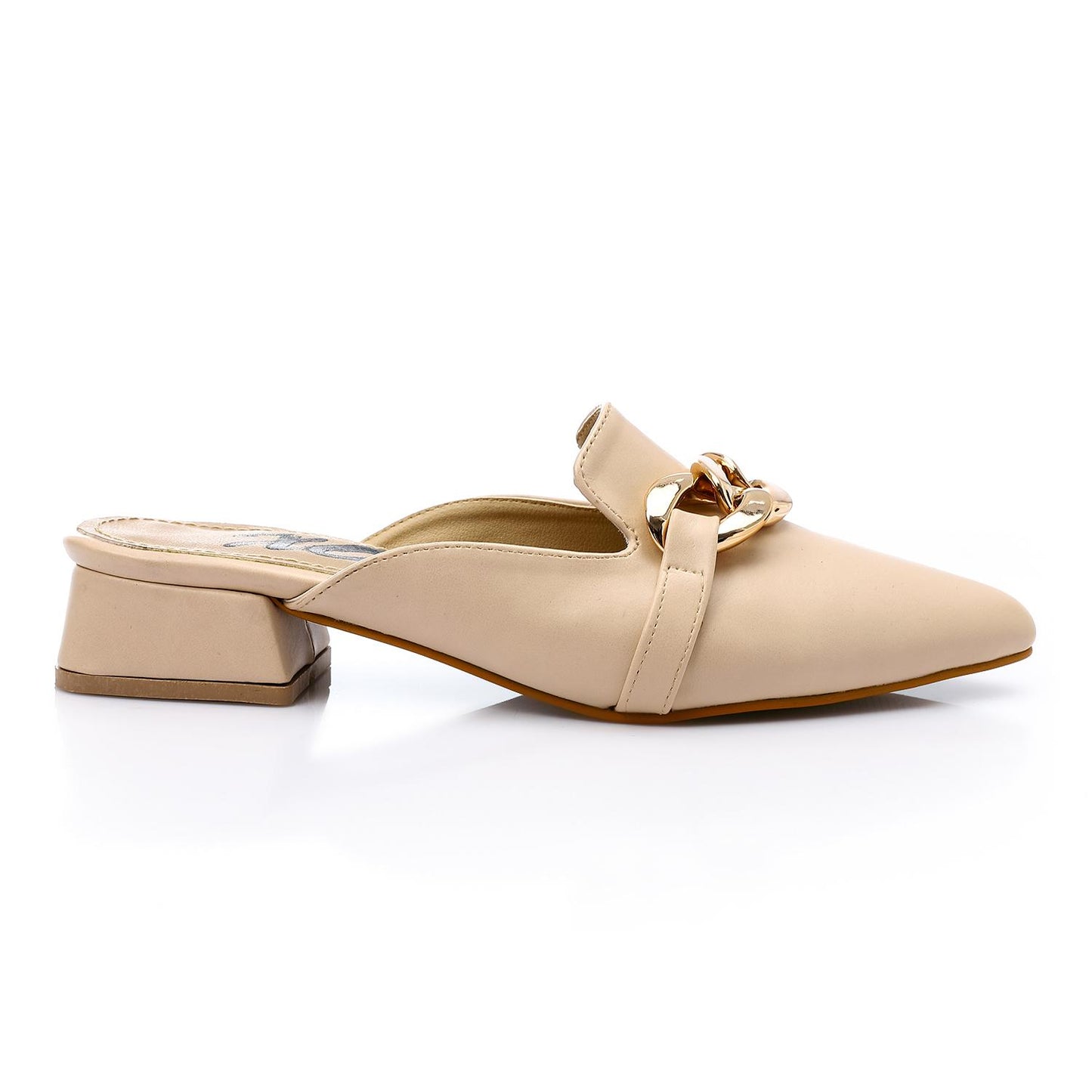 Beige Chain Detail Mules