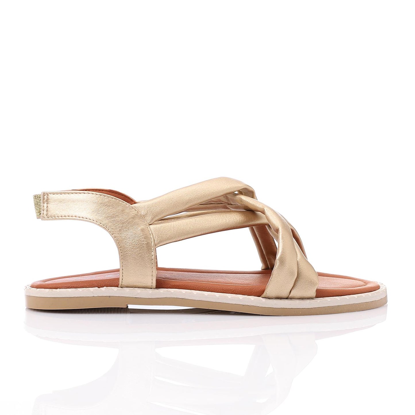 Gold Double Cross Sandal for Girls