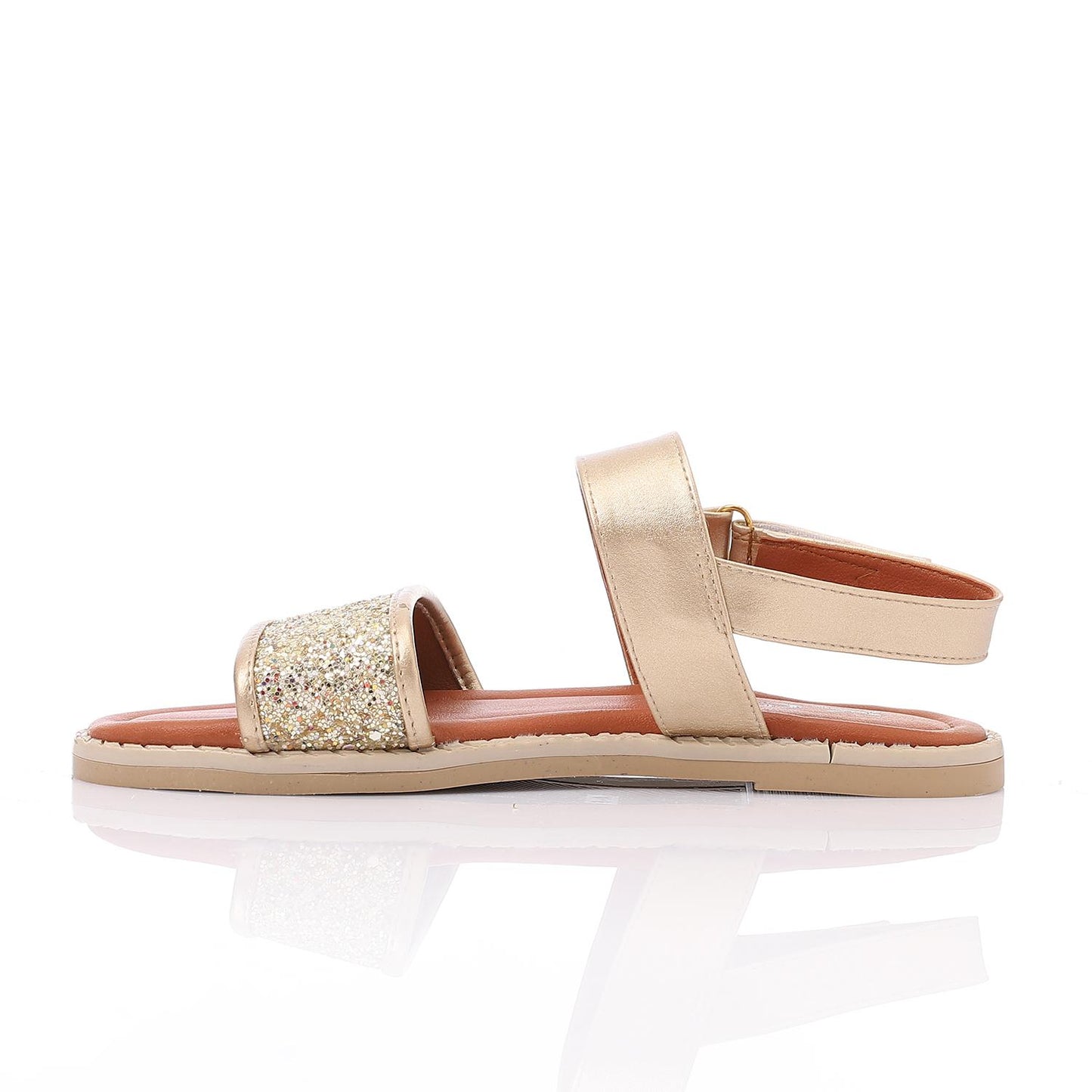 Gold Glitter Strap Sandal for Teen Girls