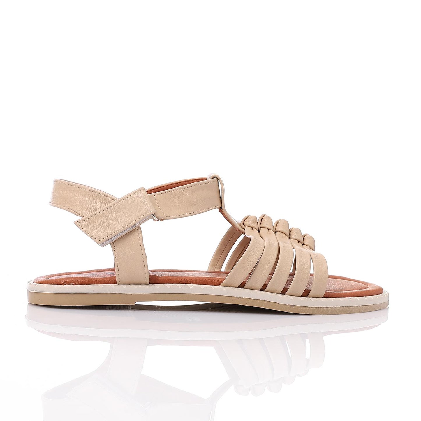 Beige Multi-Strap Knot Sandal for Girls