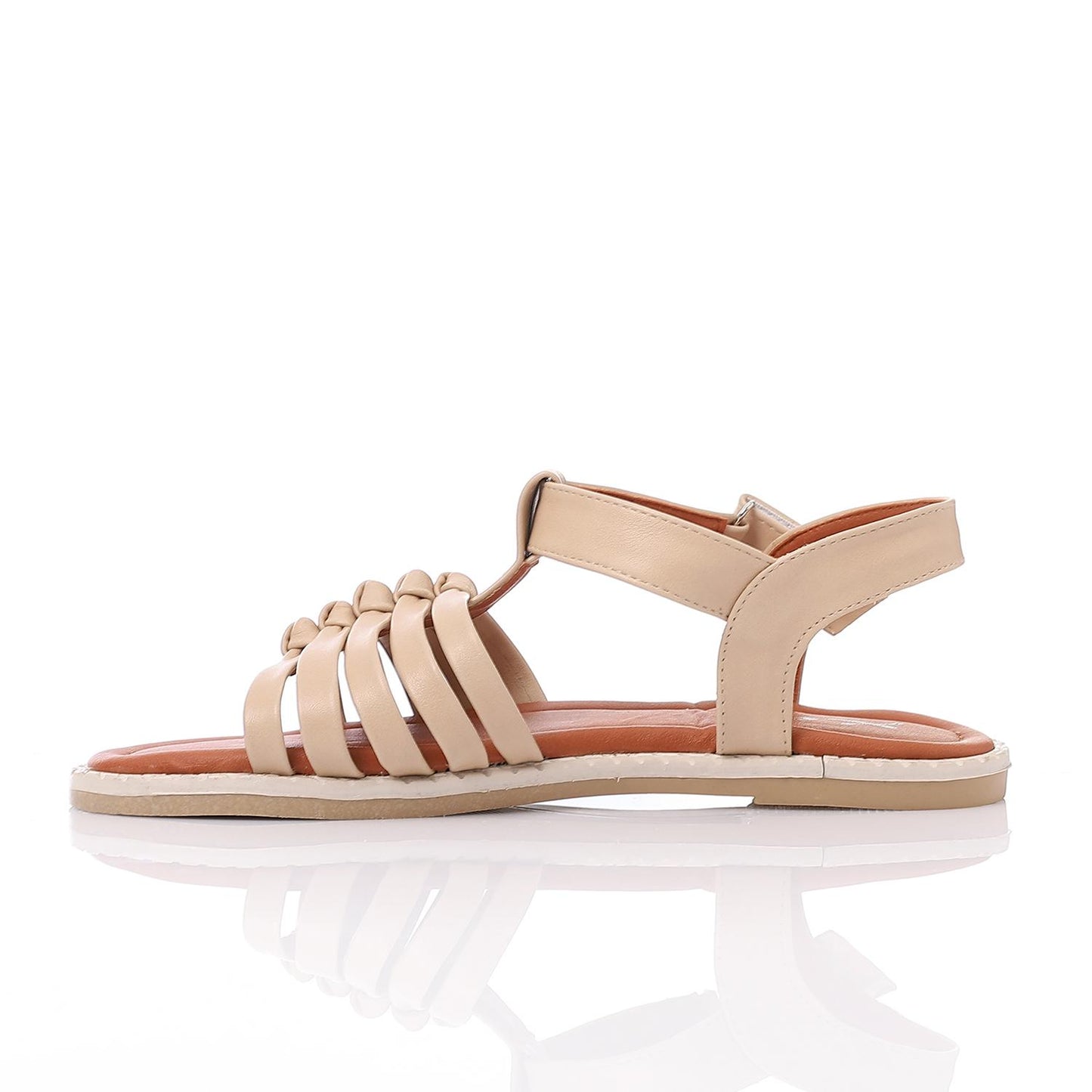Beige Multi-Strap Knot Sandal for Girls