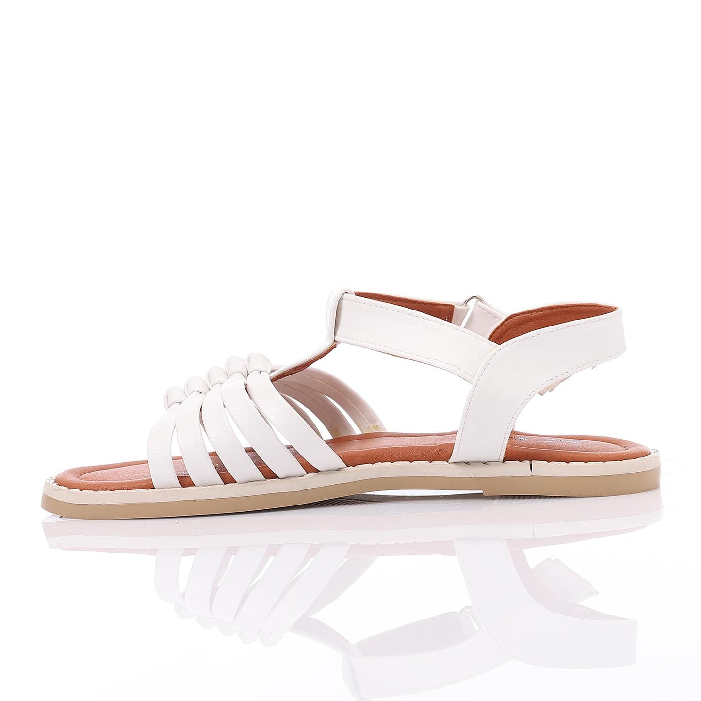 White Multi-Strap Knot Sandal for Girls