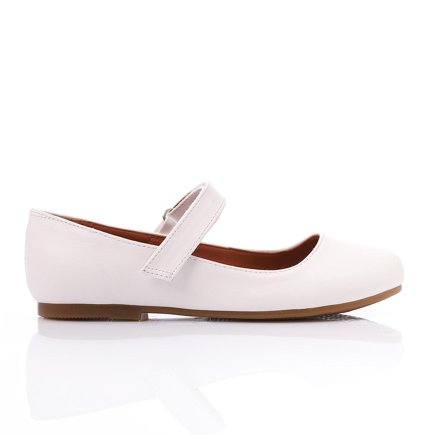 White Front Velcro Ballerina for Girls