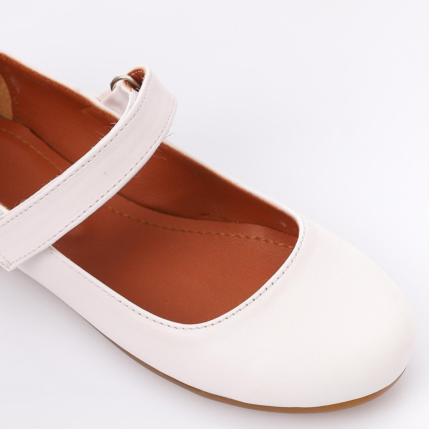 White Front Velcro Ballerina for Girls