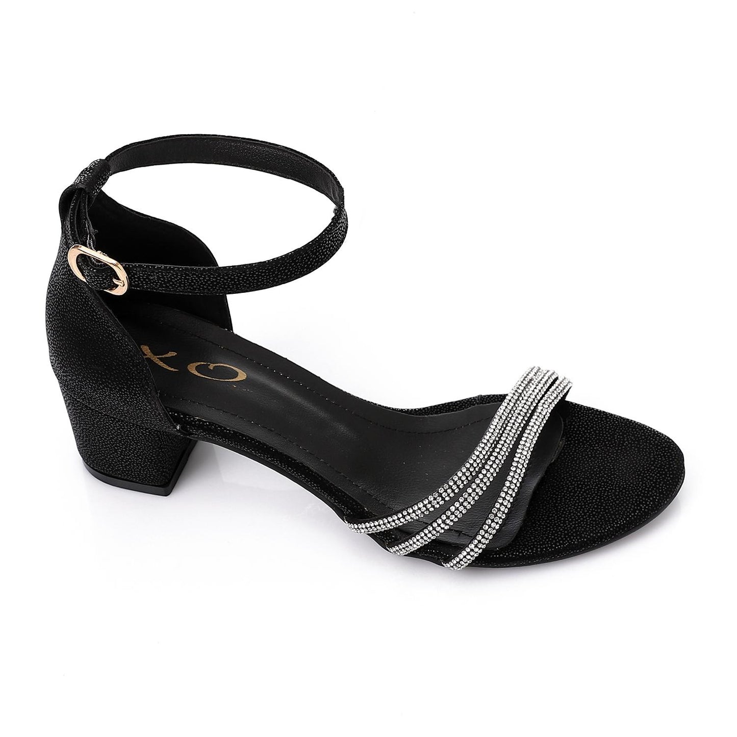 Black Ankle Buckle Soiree Sandal