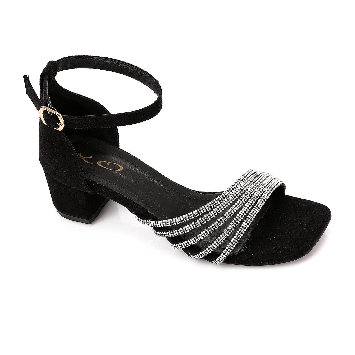 Black Square Toecap Soiree Sandal