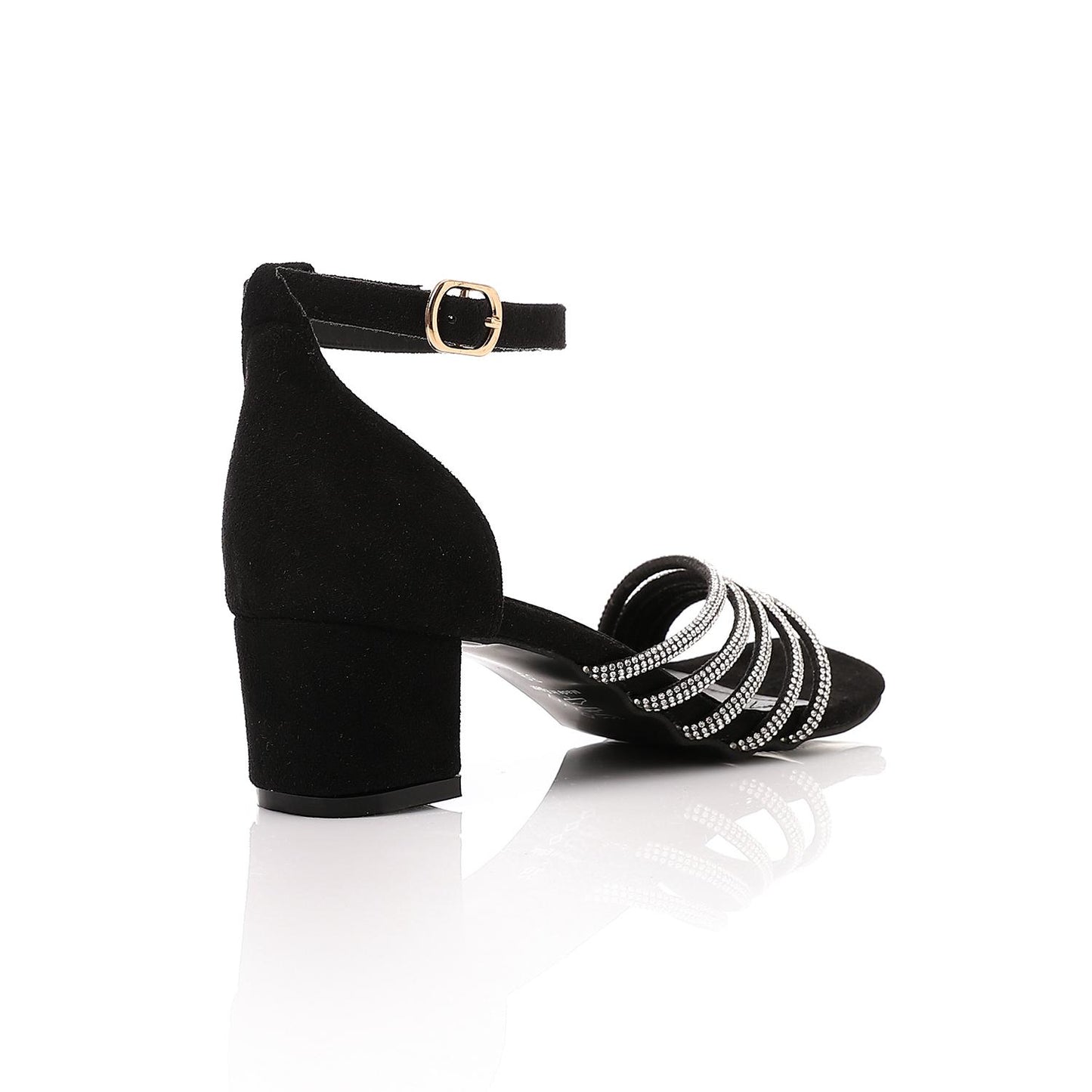 Black Square Toecap Soiree Sandal