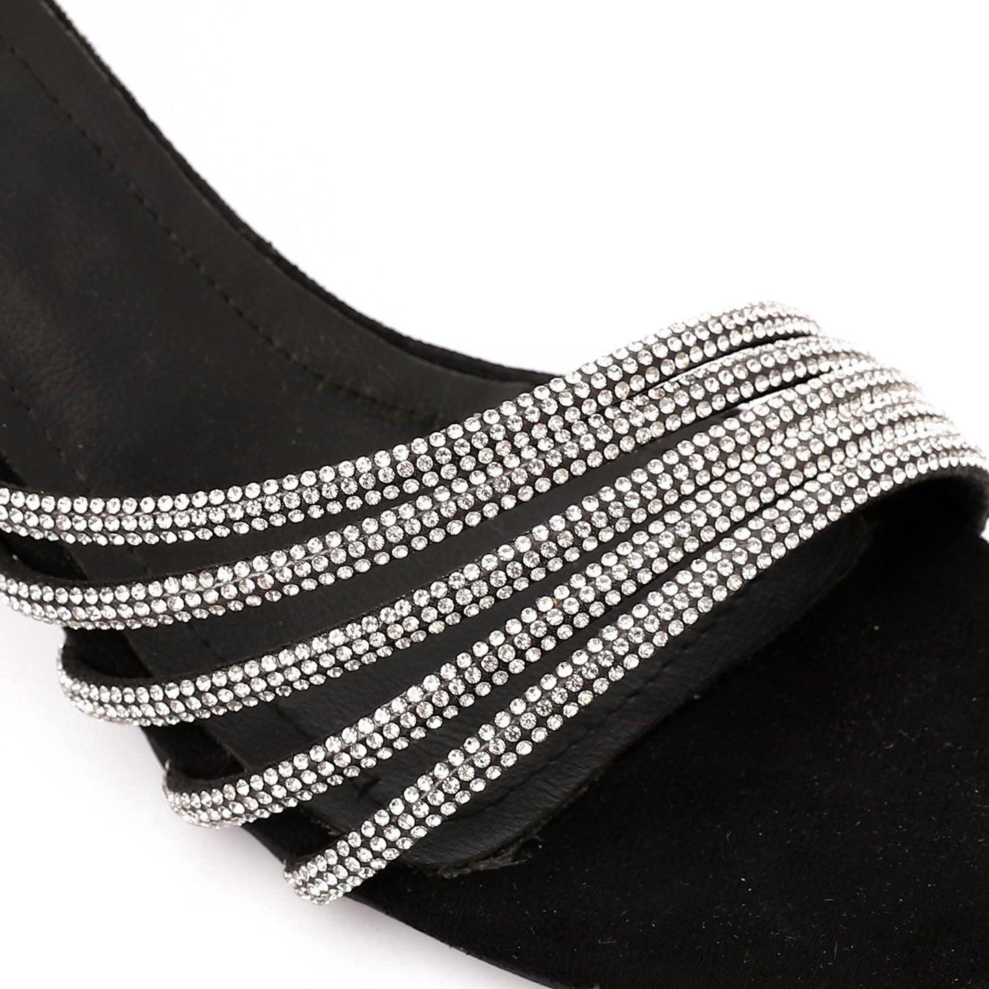 Black Square Toecap Soiree Sandal