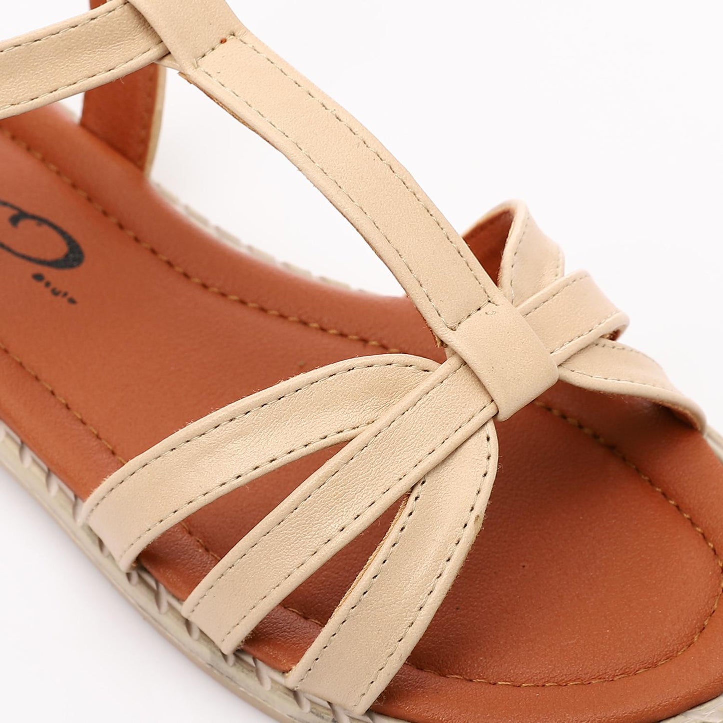 Beige Open Toe Sandal for Girls