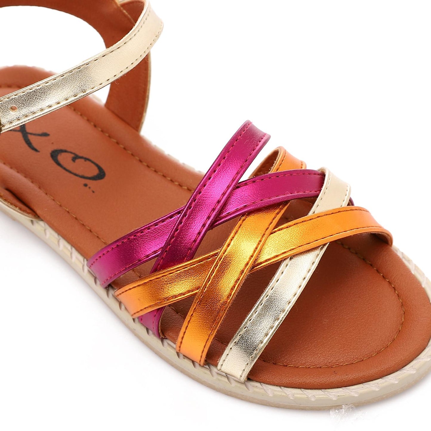 Colorful Multi-Cross Sandal for Teen Girls