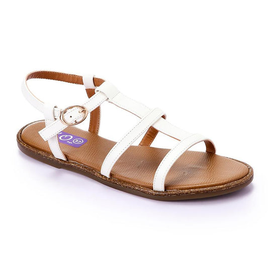 White T-Shape Flat Sandal