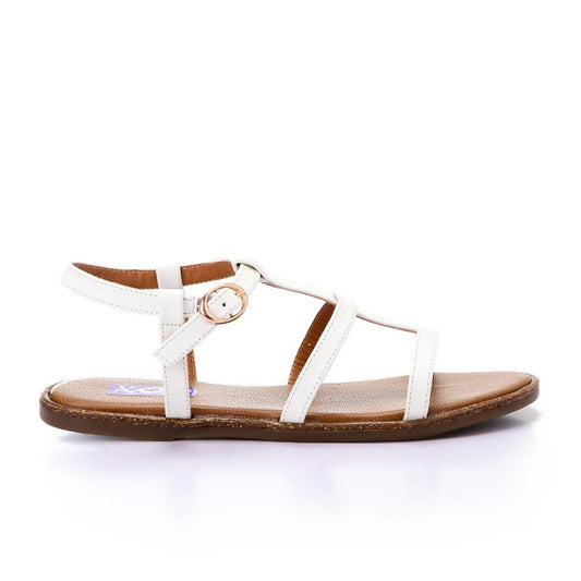 White T-Shape Flat Sandal