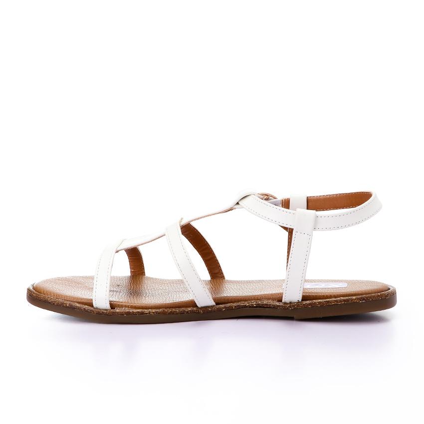 White T-Shape Flat Sandal