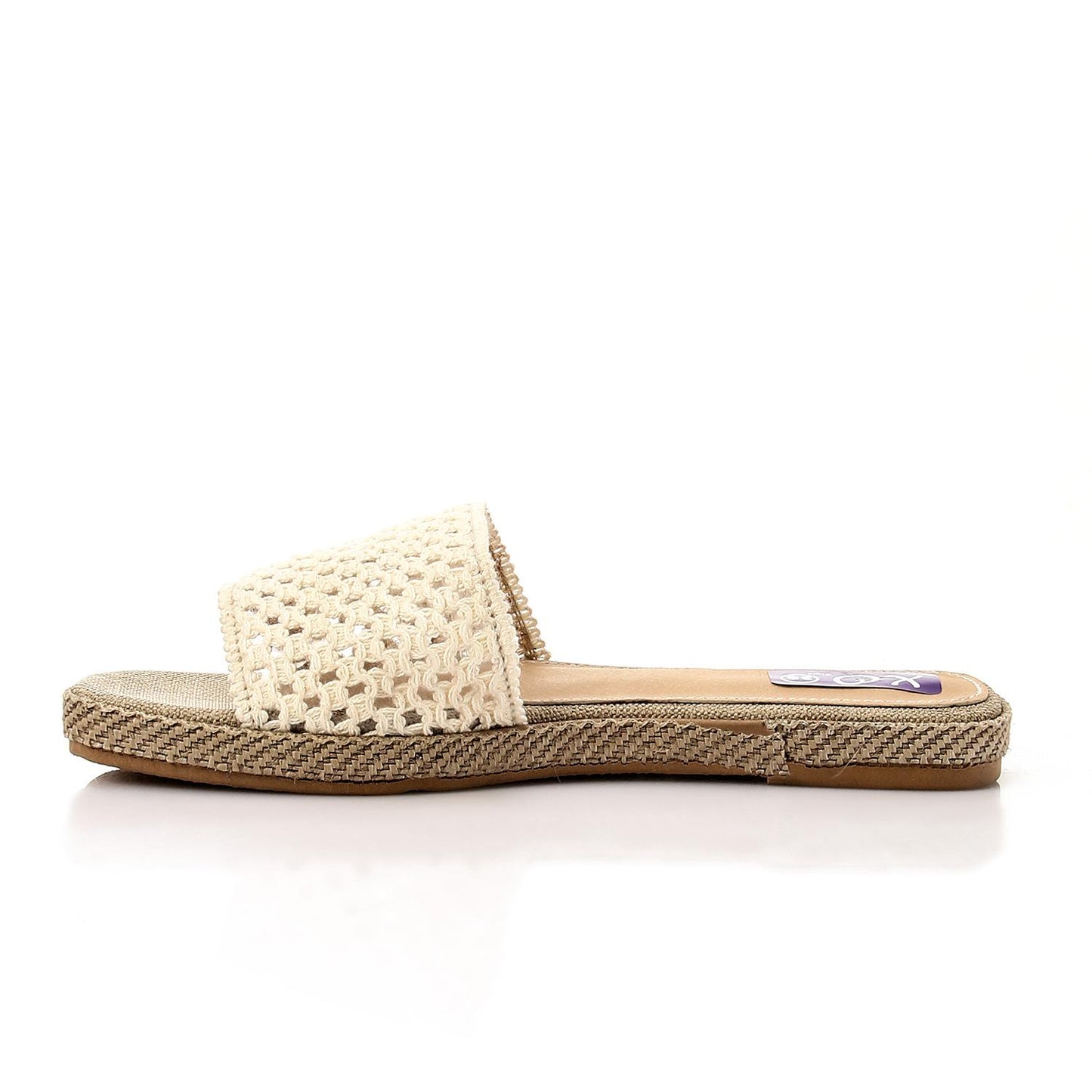White Perforated Canvas Slipper