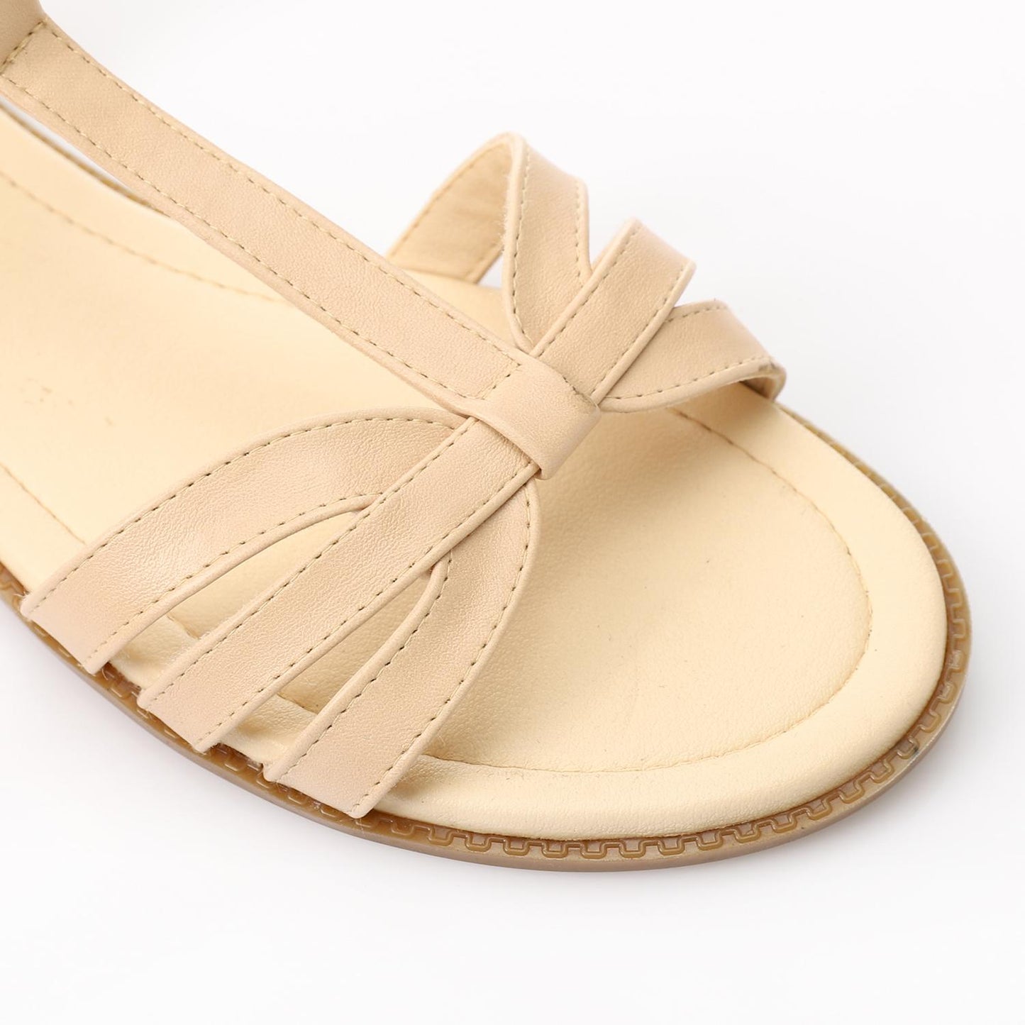 Beige Slingback Flat Sandal
