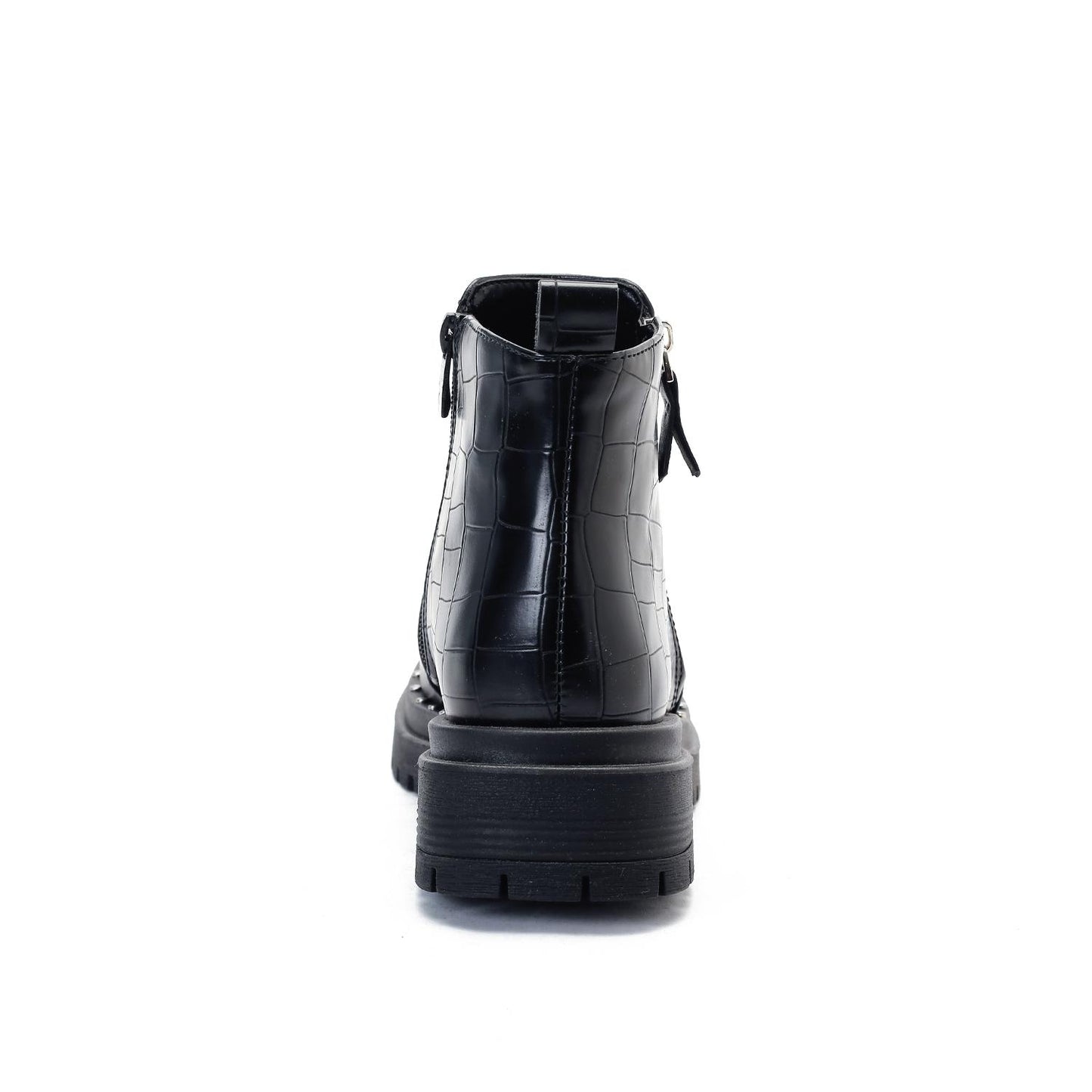 Black Two Side Zippers Ankle Boot