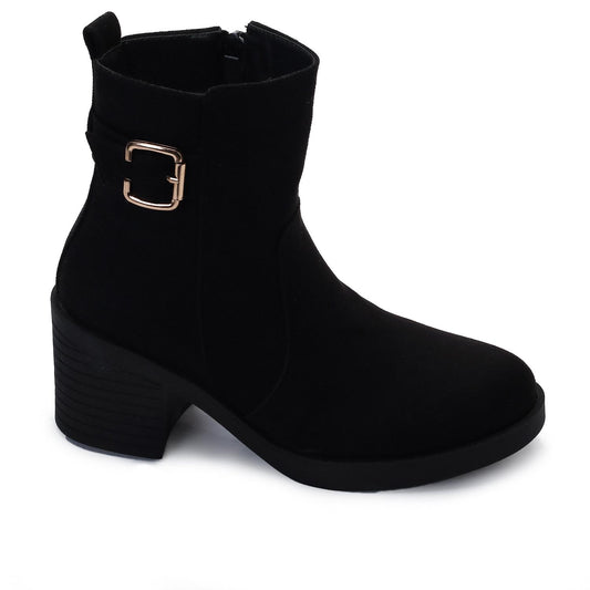 Suede Heeled Ankle Boot