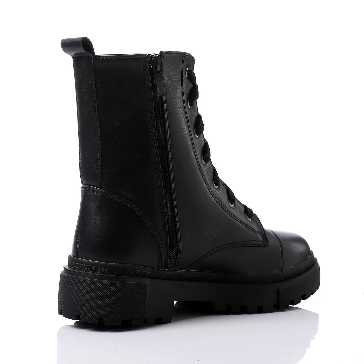Black Side Zip-up Combat Boot