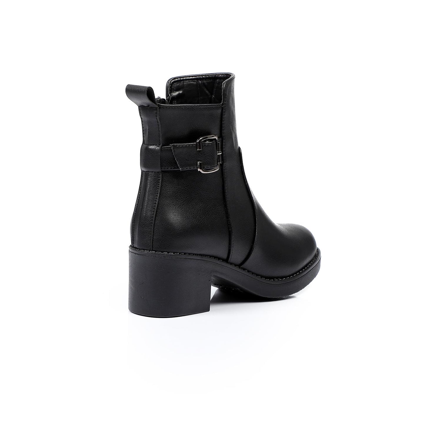 Black Side Buckle Ankle Boot