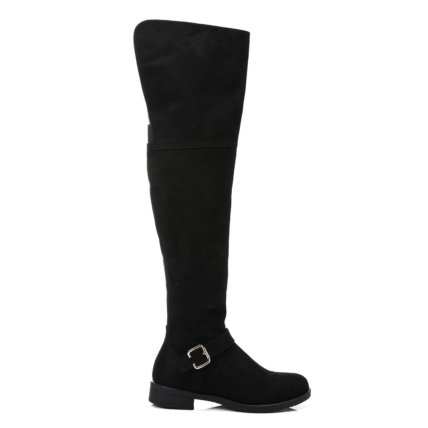 Side Zipper Suede Knee High Boots