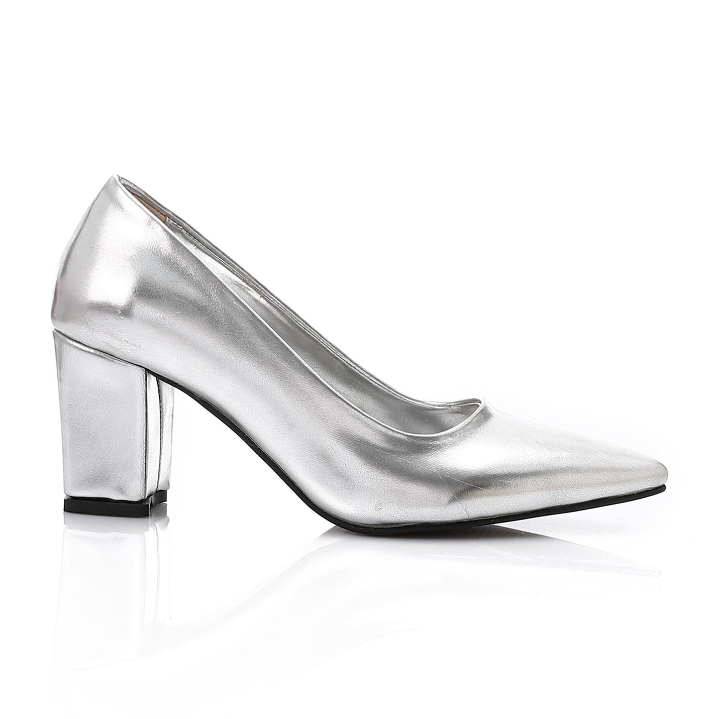 Silver Pointed Toecap Pumps
