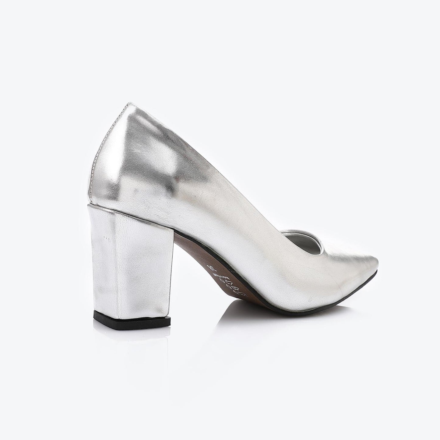 Silver Pointed Toecap Pumps