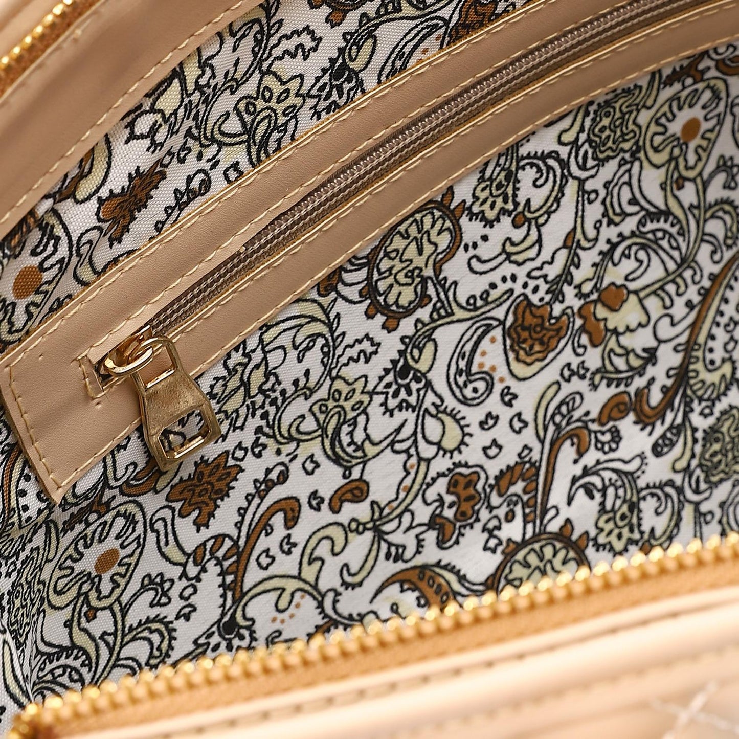Cafe Stitched Leather Shoulder Bag