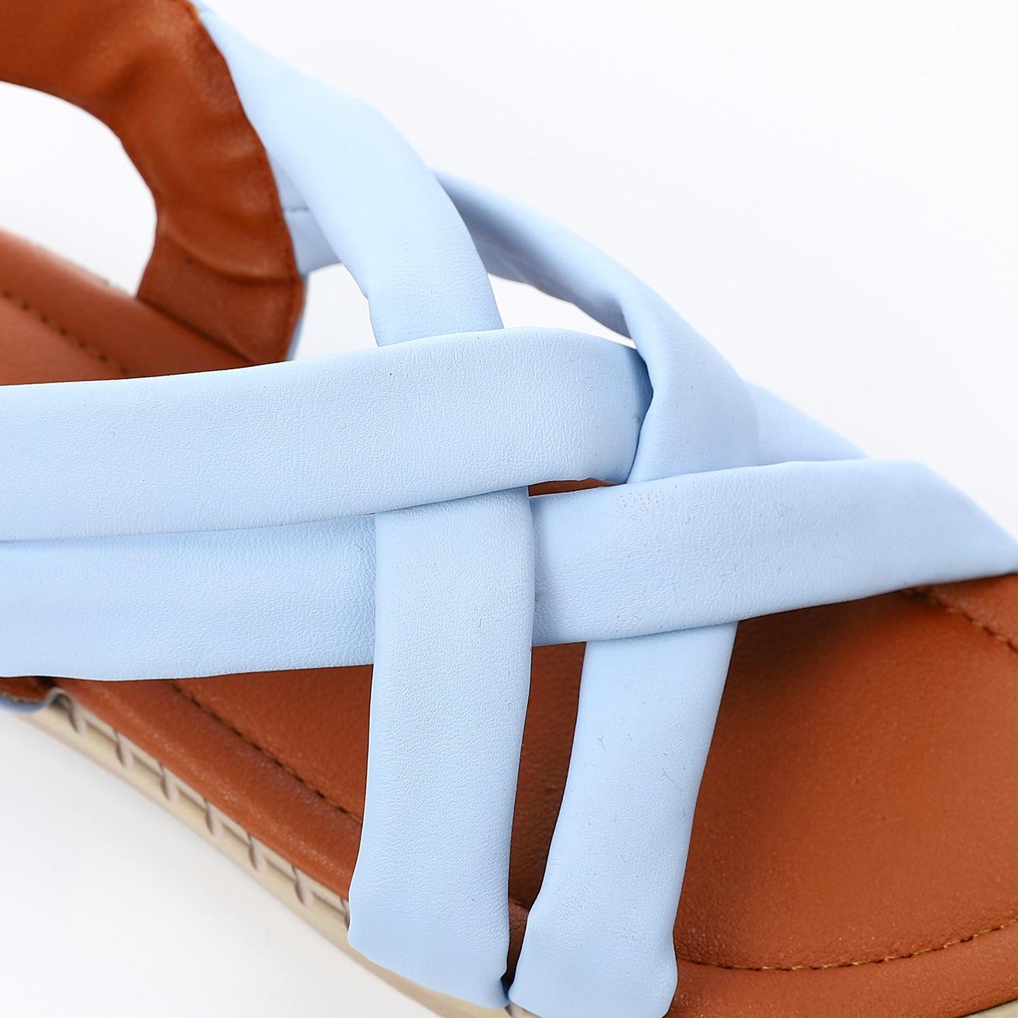 Light Blue Double Cross Sandal for Girls