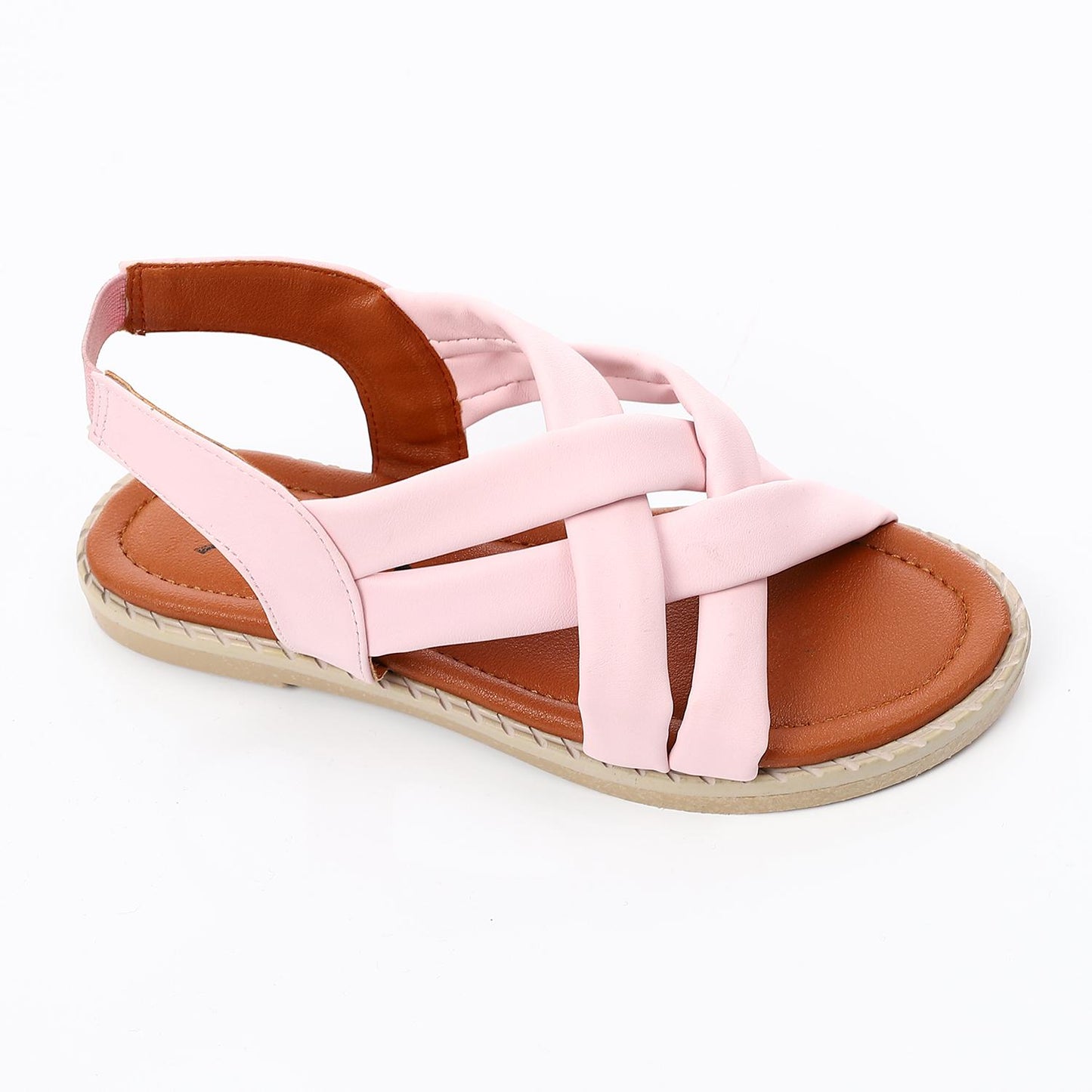 Light Pink Double Cross Sandal for Teen Girls