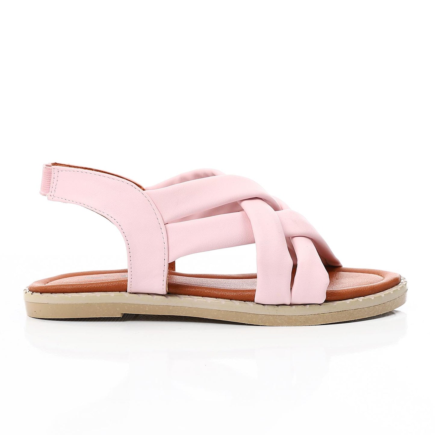Light Pink Double Cross Sandal for Teen Girls