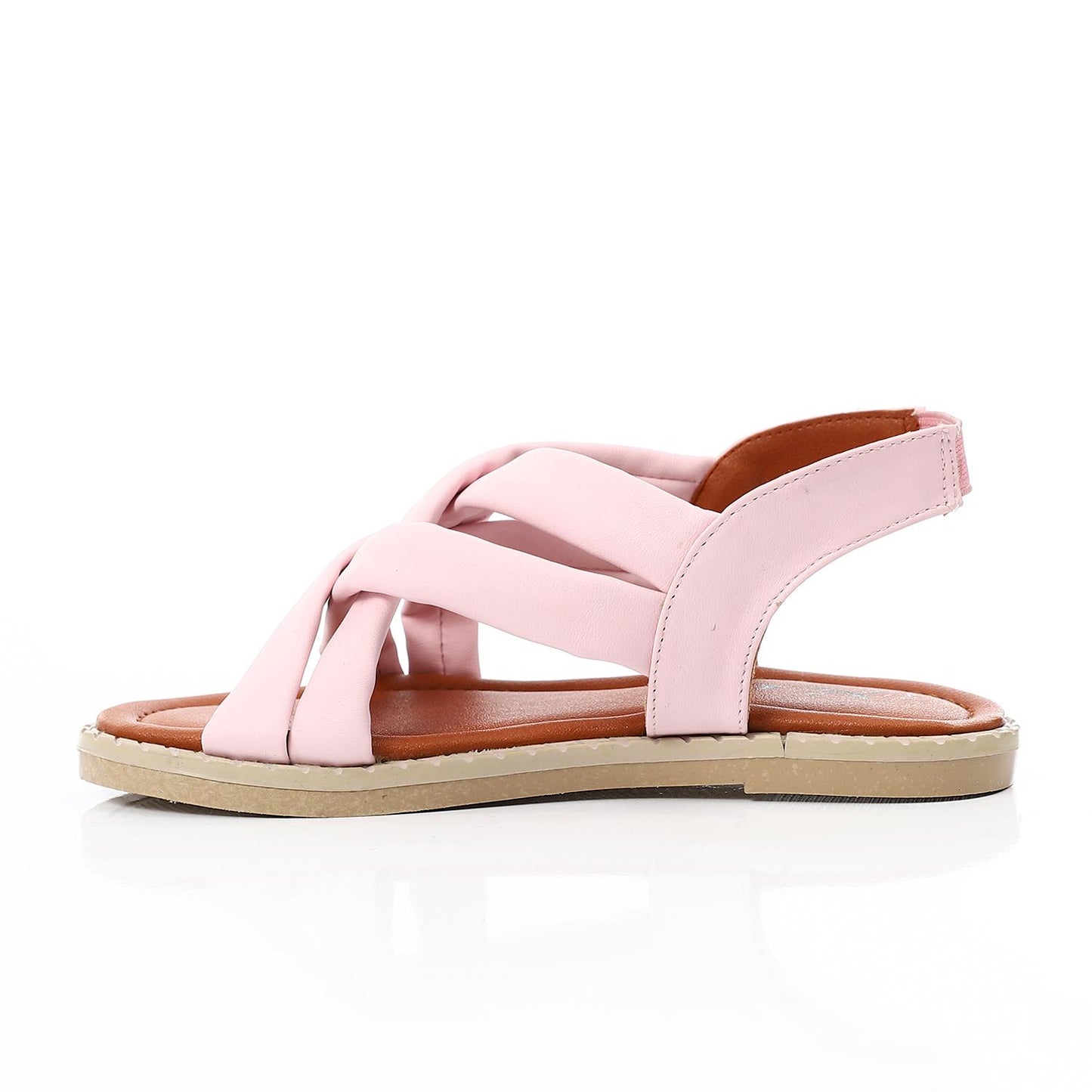 Light Pink Double Cross Sandal for Teen Girls