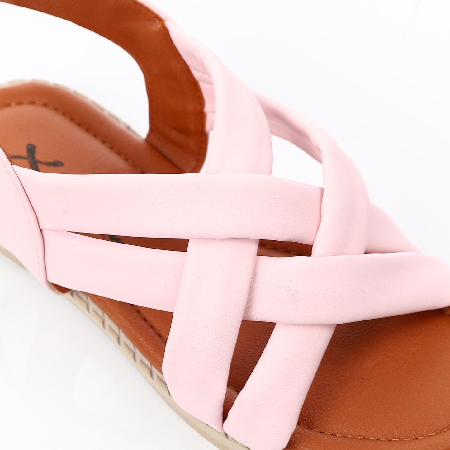 Light Pink Double Cross Sandal for Teen Girls